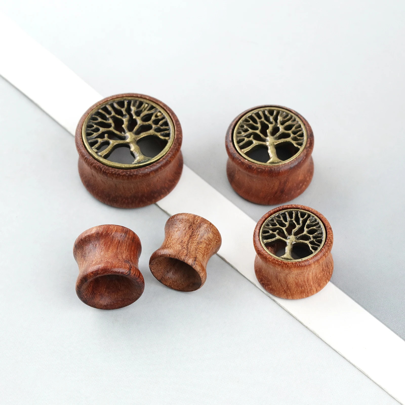 1Pair Wood Ear Plug And Tunnel Earring Ear Guages Plug Stretcher Expander Dermal Piercing Oreja Mujer Stretcher Men Body Jewelry