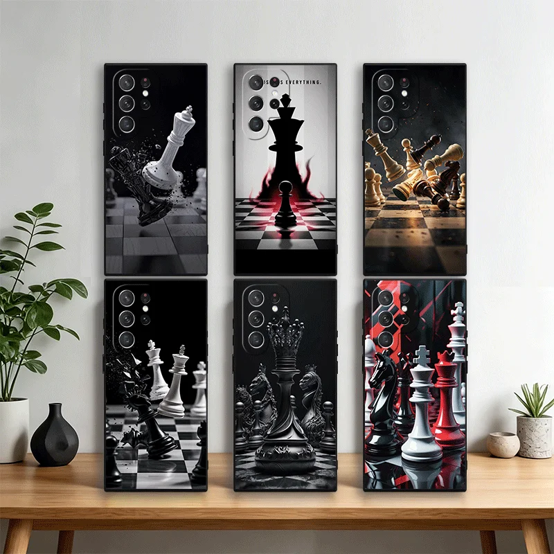Competitive Chess Game Phone Case Cover for Samsung Galaxy S22 S23 Plus S24 FE S25 Edge S26 Ultra S20 S21 + Black Soft Shell