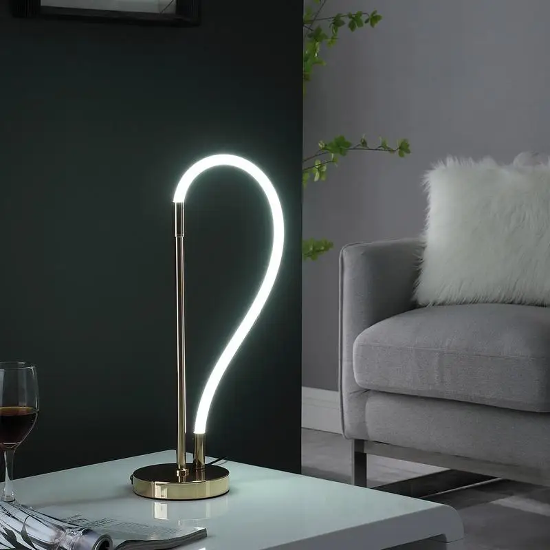 20.5 Inch LED Tube Table Lamp with Magnetic Ends in Contemporary Rose Gold Finish