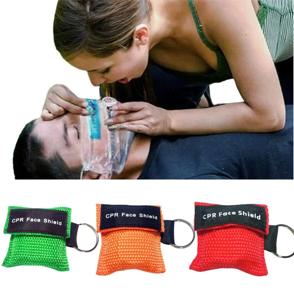 First Aid Face Mask Shield Disposable CPR Resuscitator Mask Breathing Masks Mouth Breath One-way Valve Emergency Outdoor Tools