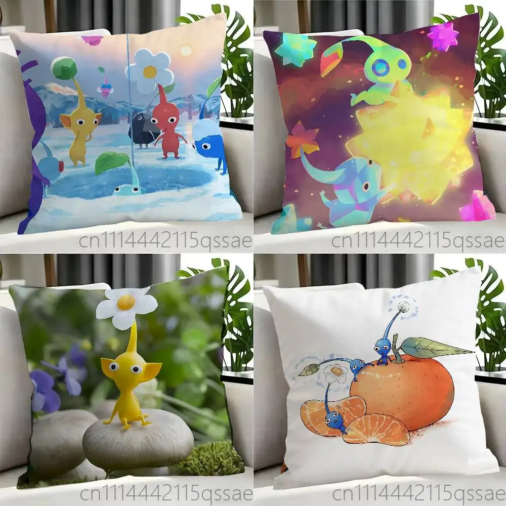 P-Pikmin Cute Single Throw Pillow Case Cover Sofa Cushion Home Room Decor