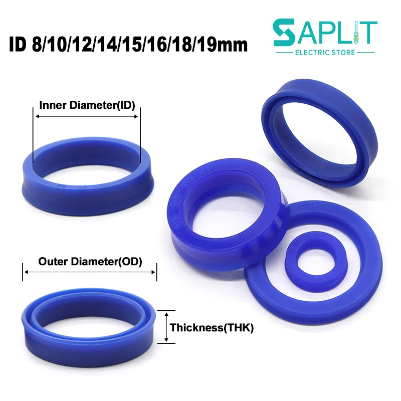 

UN Hydraulic Oil Seals ID 8/10/12/14/15/16/18/19mm THK 4/6/8mm Polyurethane Piston Radial Shaft Rod PU Single Lip U Cup Sealing