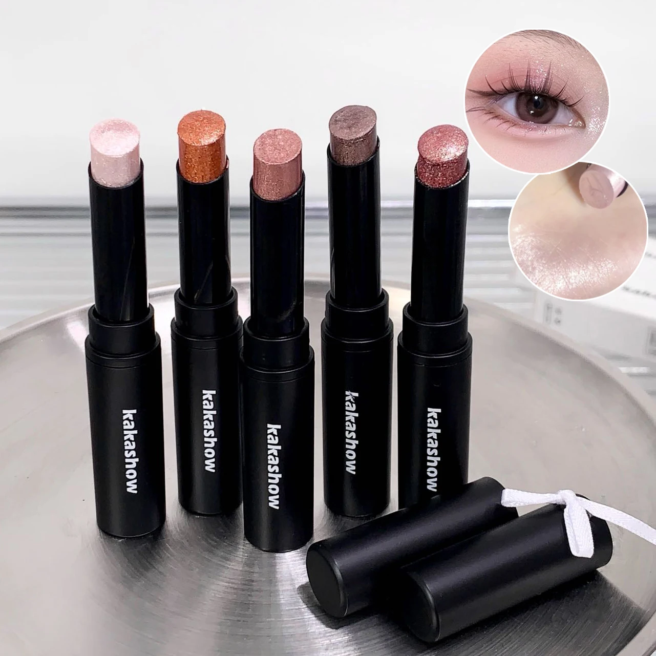 Multi-Color Jelly Eyeshadow Stick Soft Texture Long-Lasting Shiny Pearlescent Matte Finish High-Gloss Fine Shimmer Eyeshadow