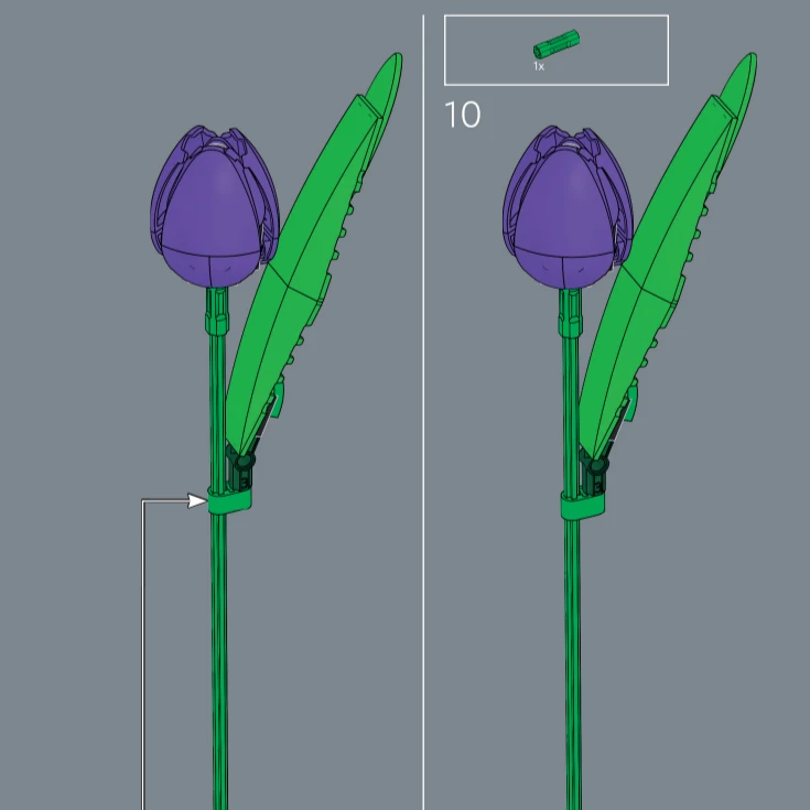 New The Botanical Tulip Bouquet Decorative Compatible With Legoed Christmas Birthday Gifts DIY Home Ornaments - view 5