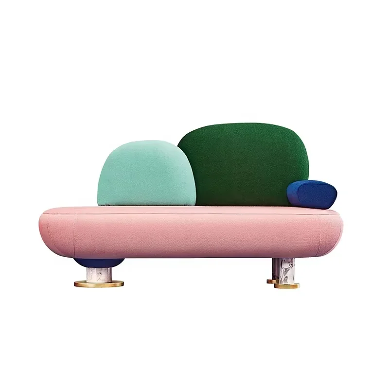 

Lovely Modern Living Room Furniture Set Fabric Upholstery Colorful Sofa