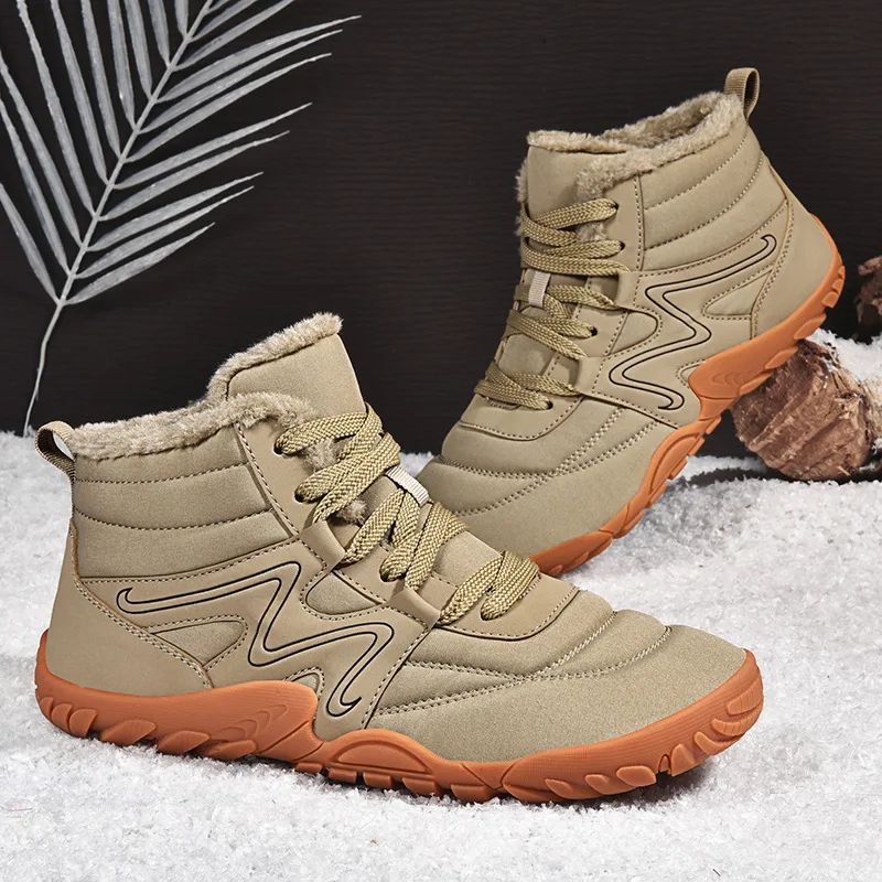 Winter Couple Boots Outdoor Non-slip Snow Boot Winter High Top Cotton Shoe Thicken Plush Warm Ankle Boots Women Men Winter Boots