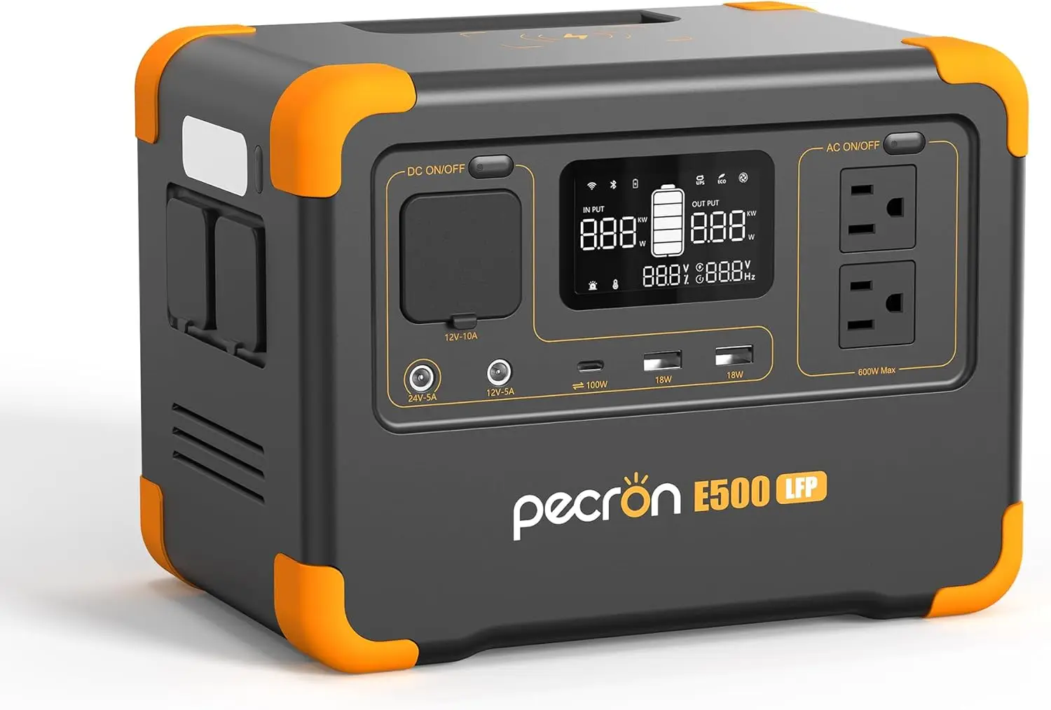 Portable Power Station E500LFP,576Wh LiFePO4 Battery, 2600W AC Outlets Power Station, Fast Charging Solar Generator for Home Use