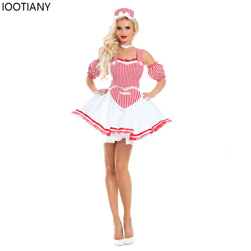 Iootiany Sweet Lolita Sexy Franse Sissy Meid Sweet Dress Halloween Cosplay Kostuums Voor Vrouwen 2024