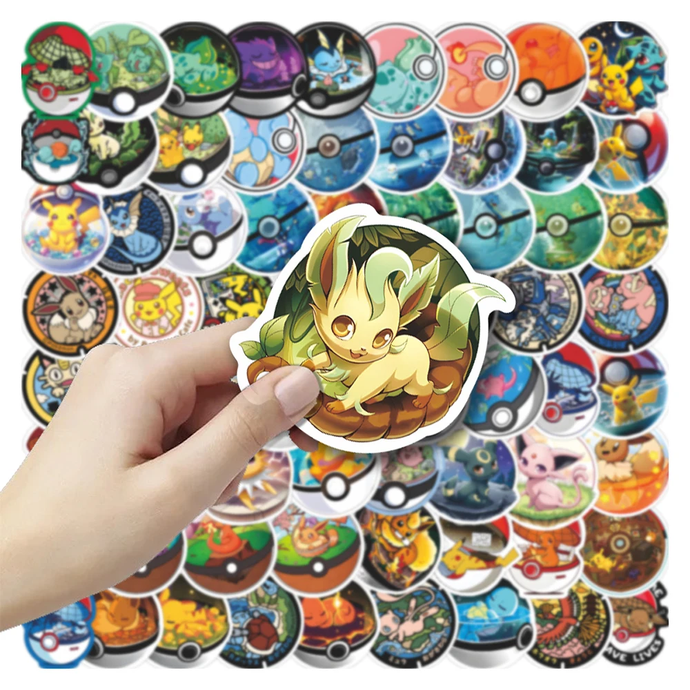10/30/71pcs Kawaii Pokemon Pikachu Anime Stickers Cute Creative Poke Ball Decals Stationery Phone Laptop Cartoon Sticker Packing