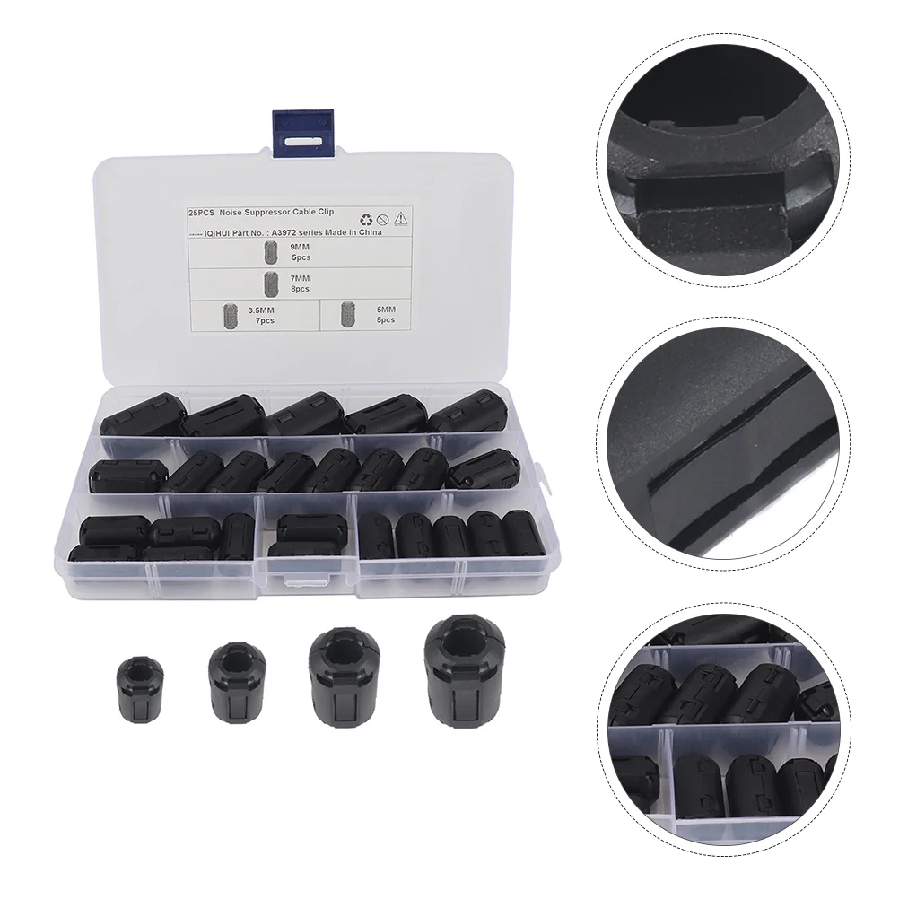 

25 Pcs Filter Anti-interference Degaussing Ring Ferrite Core Cord Tweezers Zinc Filters Parts