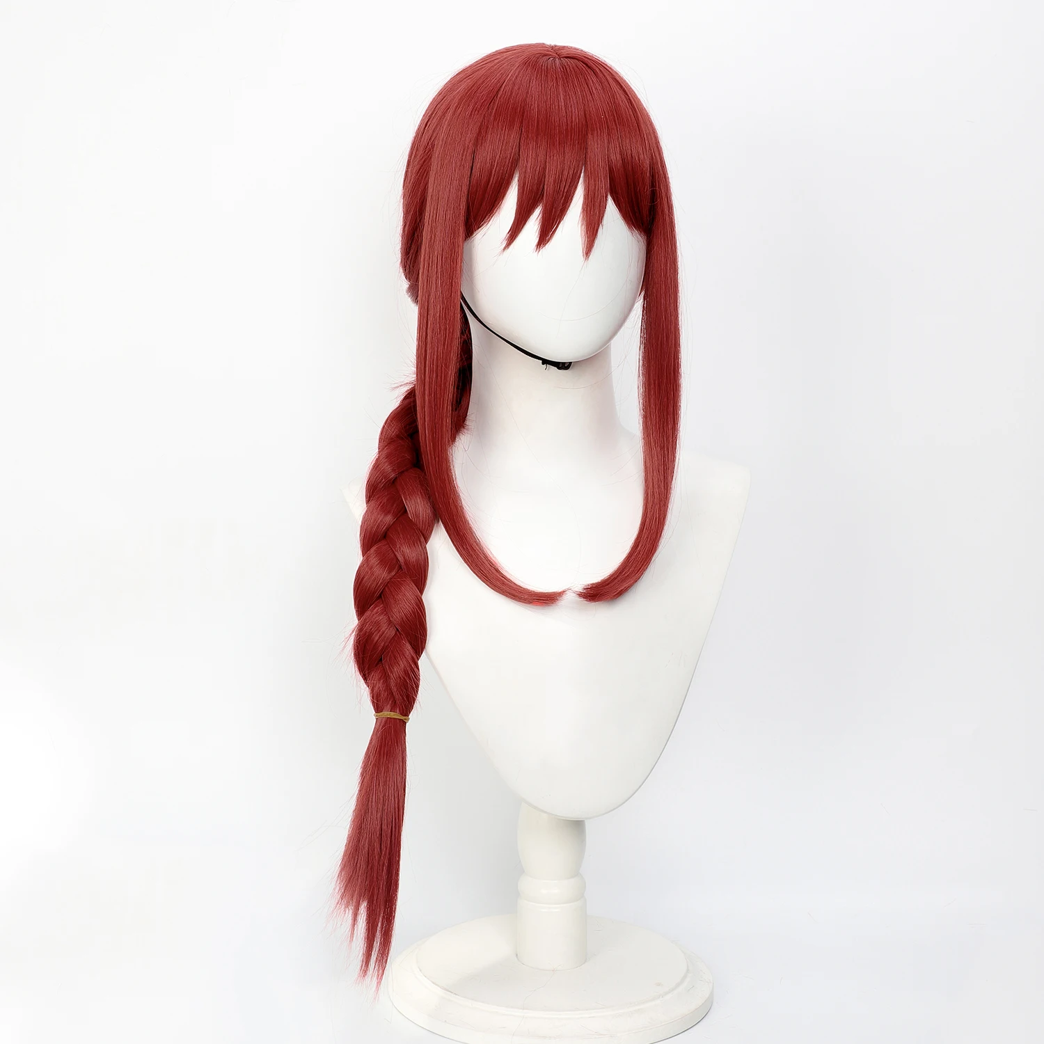 Anime Wig Chainsaw Man Cosplay Wig Makima Red Long Side Ponytail Anime Cosplay Wig Anime Nayuta Role-Play Synthetic Wig