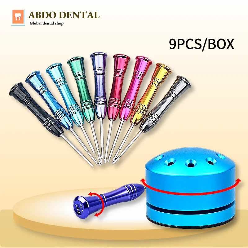 

Implant Screwdriver & Wrench Kit 9pc/set, Compatible with Osstem Dentium 3I, Dental Lab Tools for Denture Fabrication
