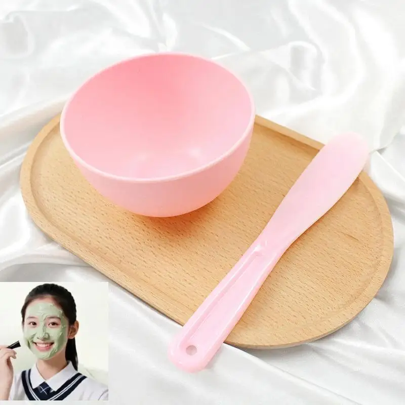 2Pcs Facial Skin Care Tool Set, Includes Mask Mixing Bowl Silicone Mask Brush Facial Applicator Scraper and Measuring Spoon