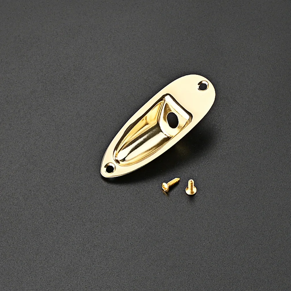 

Guitar Jack Plate Metal Durable Electric Accessory Wear Resistant Practical Replacement Output Part Guitar Body Curve