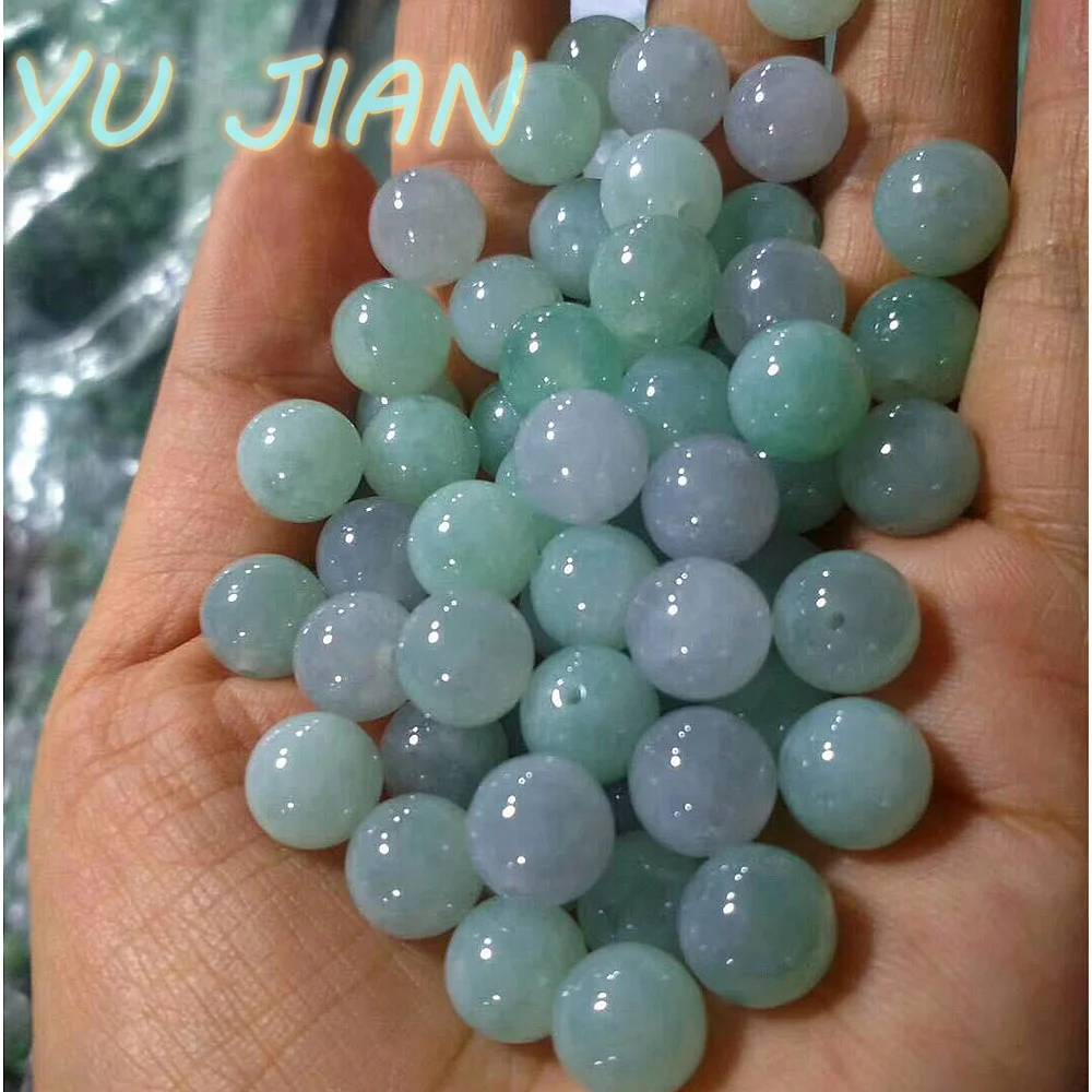 Authentic Real Jade Natural Myanmar Emerald Exquisite Jewelry Accessories DIY Handmade Gift Chain Hand Ring Scattered Beads