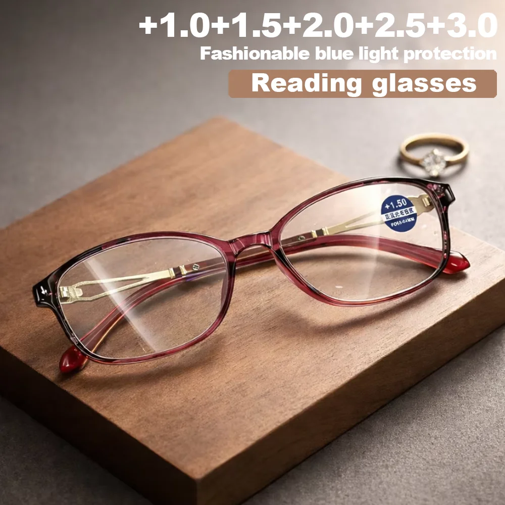 1 Stück Blaulichtfilter-Brille für Frauen, Anti-Ermüdungs-Computerbrille, Stilvoller Quadratischer Rahmen, Blendschutz +1,0-4,0
