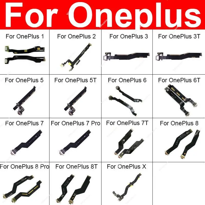 USB Charging Flex Cable For Oneplus 1 2 X 3 3T 5 5T 6 6T 7 7T 8  8T Pro USB Charger Port Connector Flex Cable Replacement