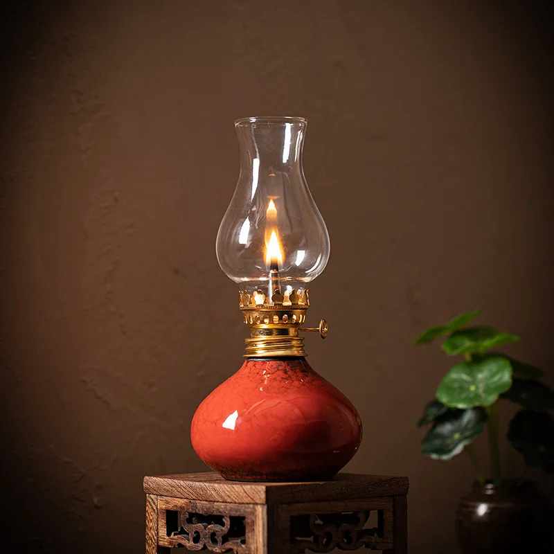 Traditional Ceramic Butter Oil Lamp - Aromatic Incense Burner and Ambient Night Light for Home Zen Decor