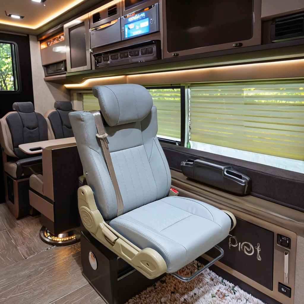 

High Quality Leather Folding RV Seat Foldable Business Car Bed for Camper Van Modifications