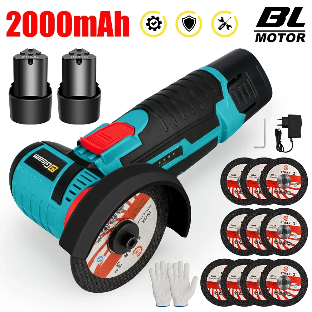 Gisam 19500rpm Electric Angle Grinder Brushless motor Rechargeable Battery Grinding Machine for Cutting Polishing Ceramic Tile