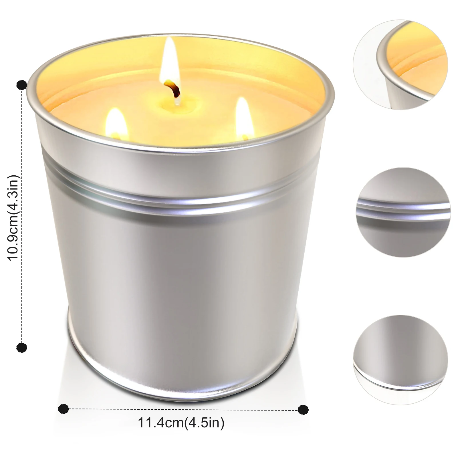 3-Wick Citronella Candles Outdoor Natural Soy Wax Candle Summer Camping Candle Environment Friendly Soy Aromatic Candle