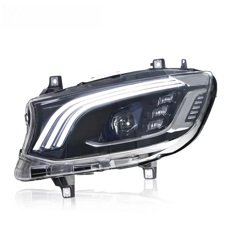 1 Set for 19-23 Sprinter Headlight Assembly Sprinter Modified with Three bar LED Daytime Steering