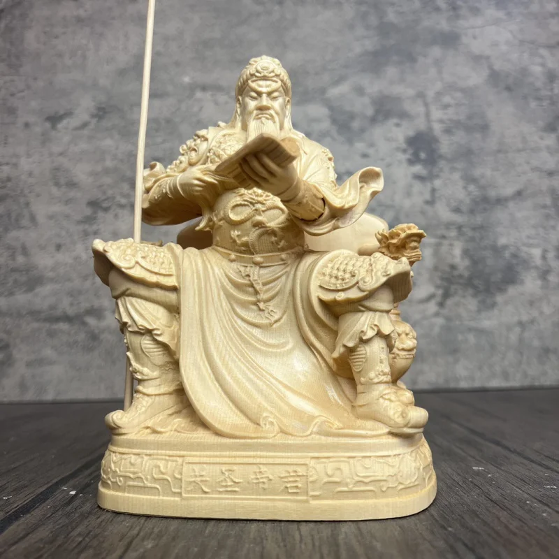 Factory Direct Supply Imported Wood Carving Guan Emperor Shengjun Decoration Home Buddha Statue Guan Gong Decoration Decoration