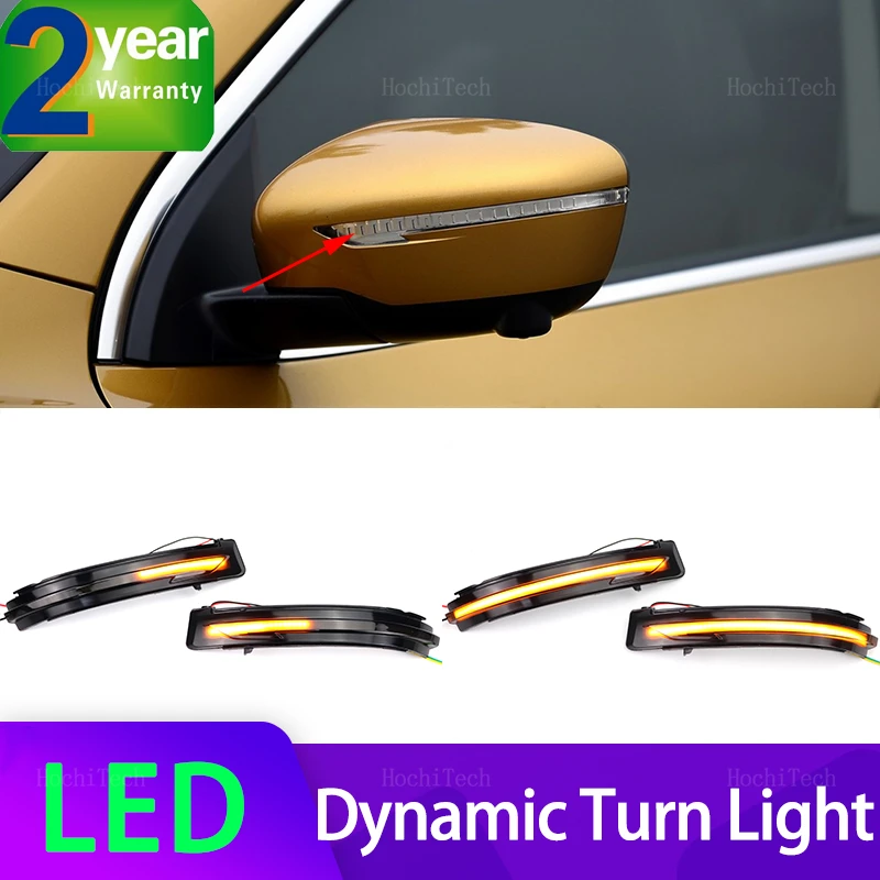 Dynamic Turn Signal Rearview Mirror Indicator Blinker Light for Nissan X-Trail T32 Qashqai J1 Navara NP300 Juke Pathfinder Terra