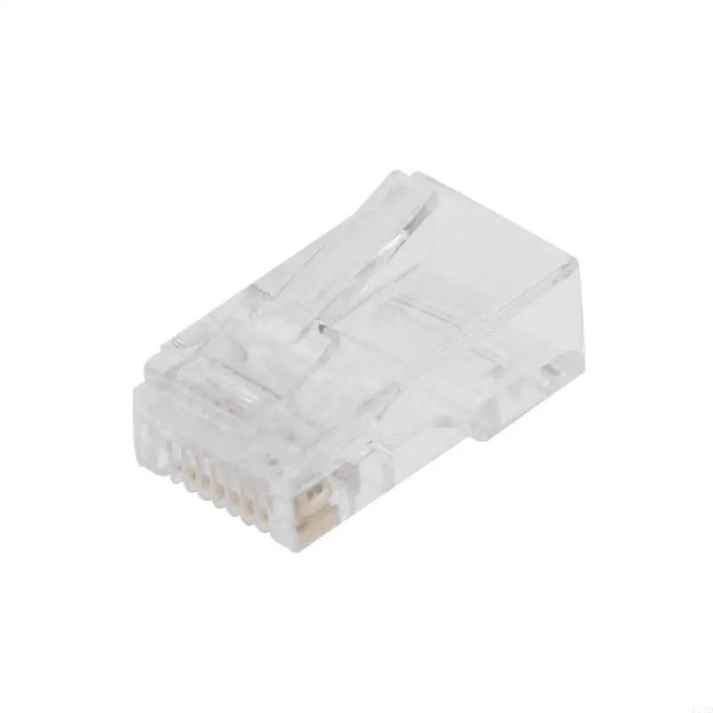 

E74D 100Pcs 25pcs RJ45 CAT5 CAT5e 8P8C Modular Network Cable LAN Connector Plug/End for Solid or Stranded UTP Network Cable