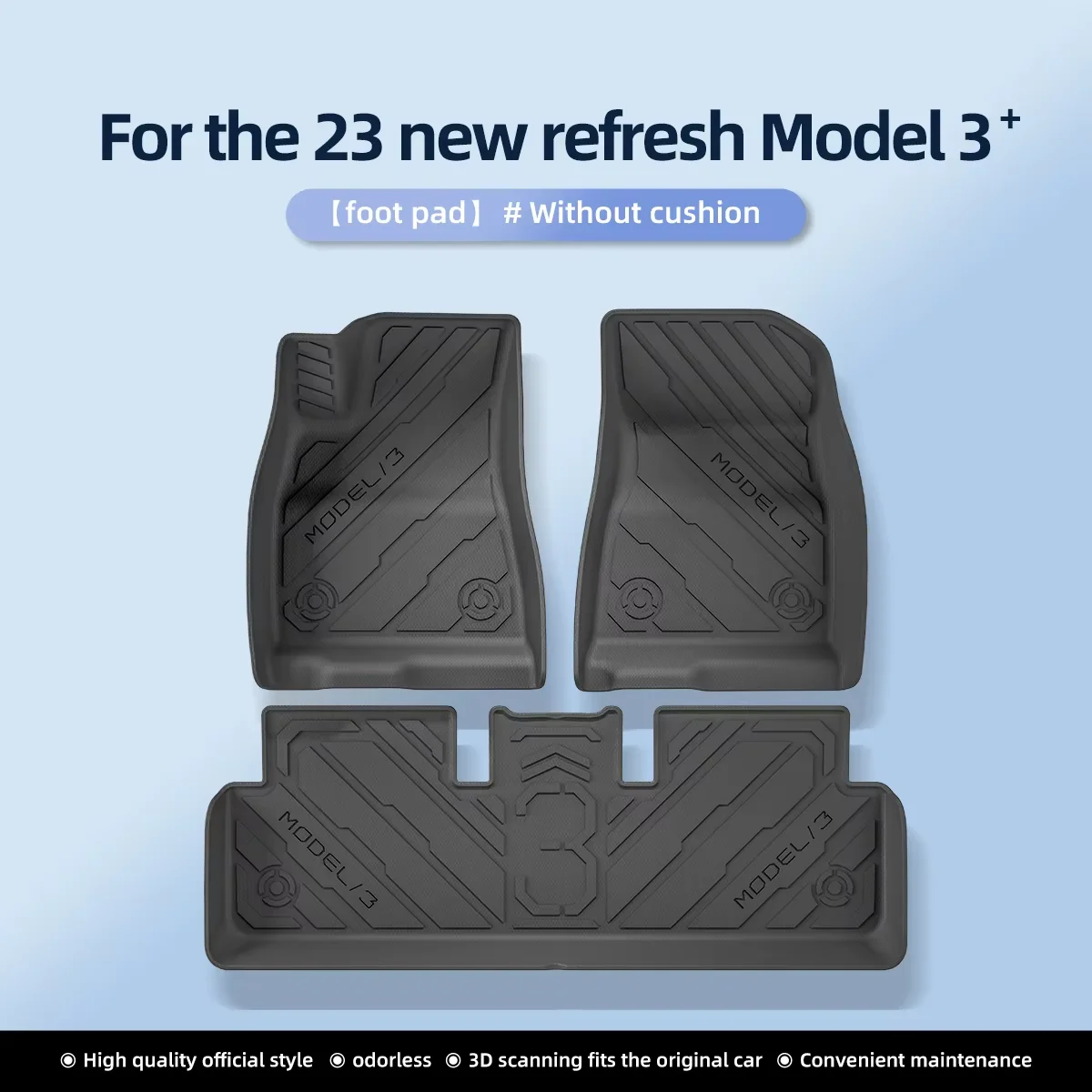 Smabee Left Drive for Tesla Model 3 Highland 2023-2026 Car Floor Mats Foot Pads Seat Protective Mat Car Accessories Black