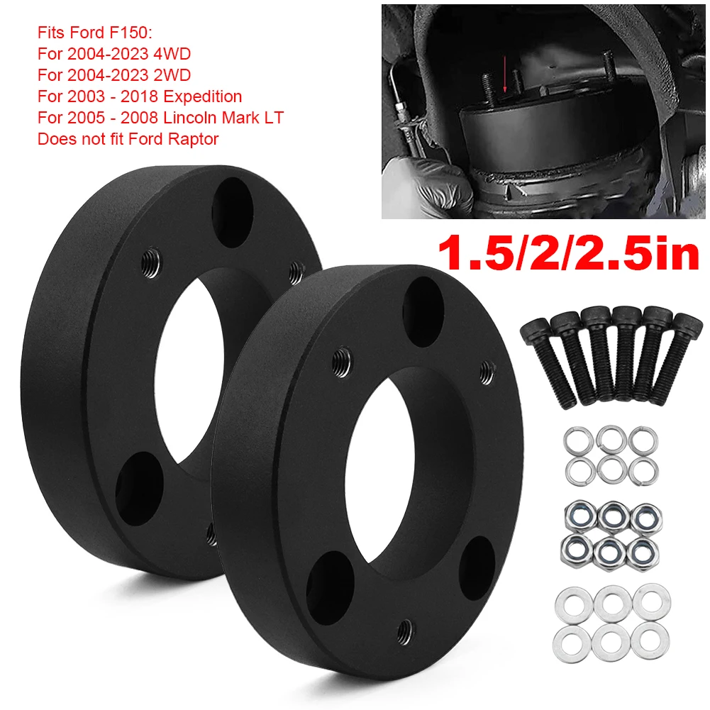 

2/2.5 Inch Aluminum Front Leveling Lift Kit Car Front Lift Spacer Leveling Kit for Ford F150 2WD 4WD Lincoln Mark LT