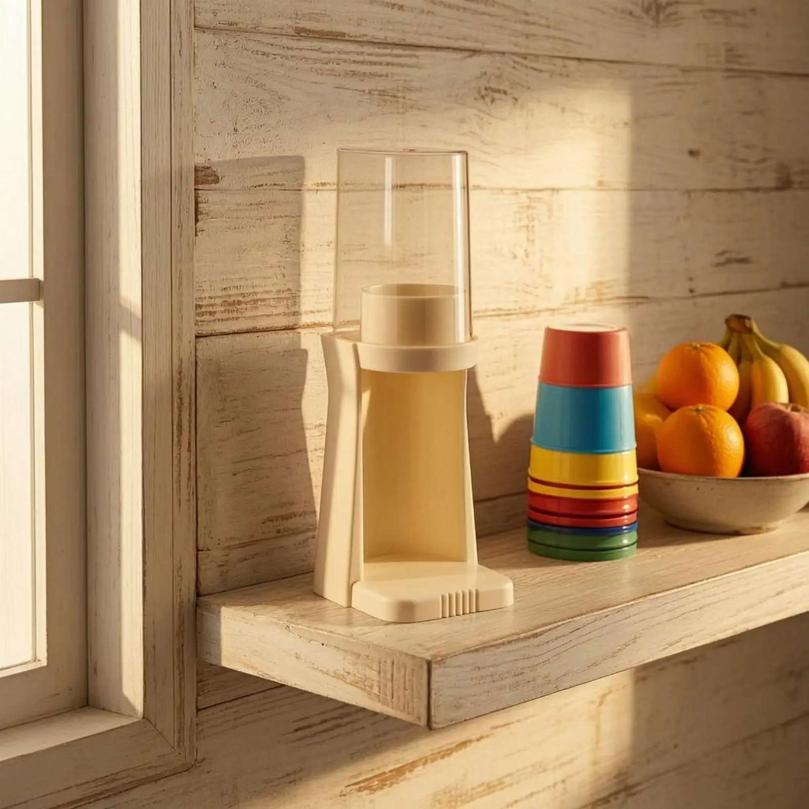 Single Cup Dispenser Wall Mount Retro Clear Tube Design for Paper Cups Kitchen Counter Organization view 4