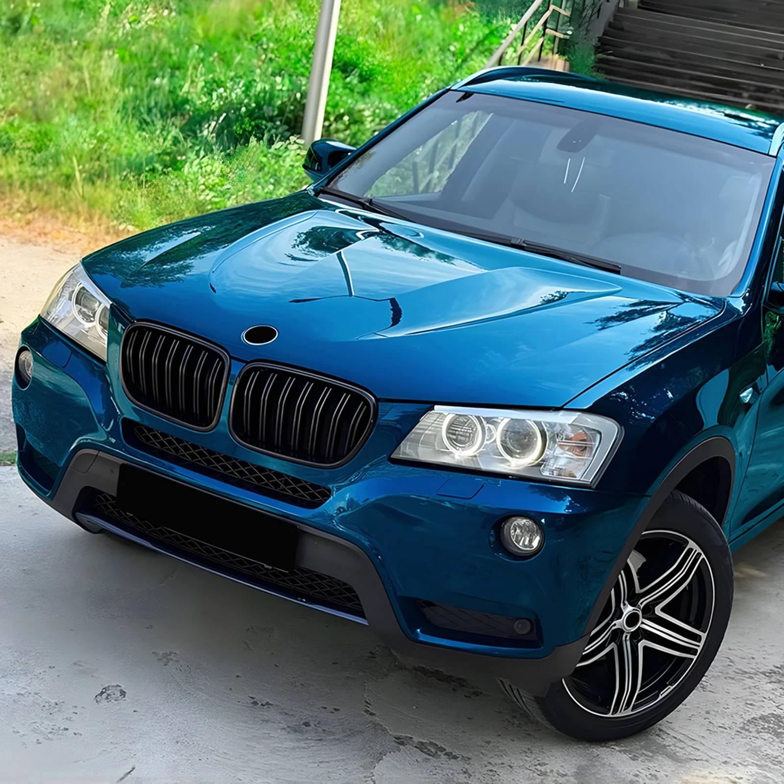 

Front Grille Kidney Racing Grill Upper Bumper Hood Mesh Grid For 2011-2013 BMW X3 F25