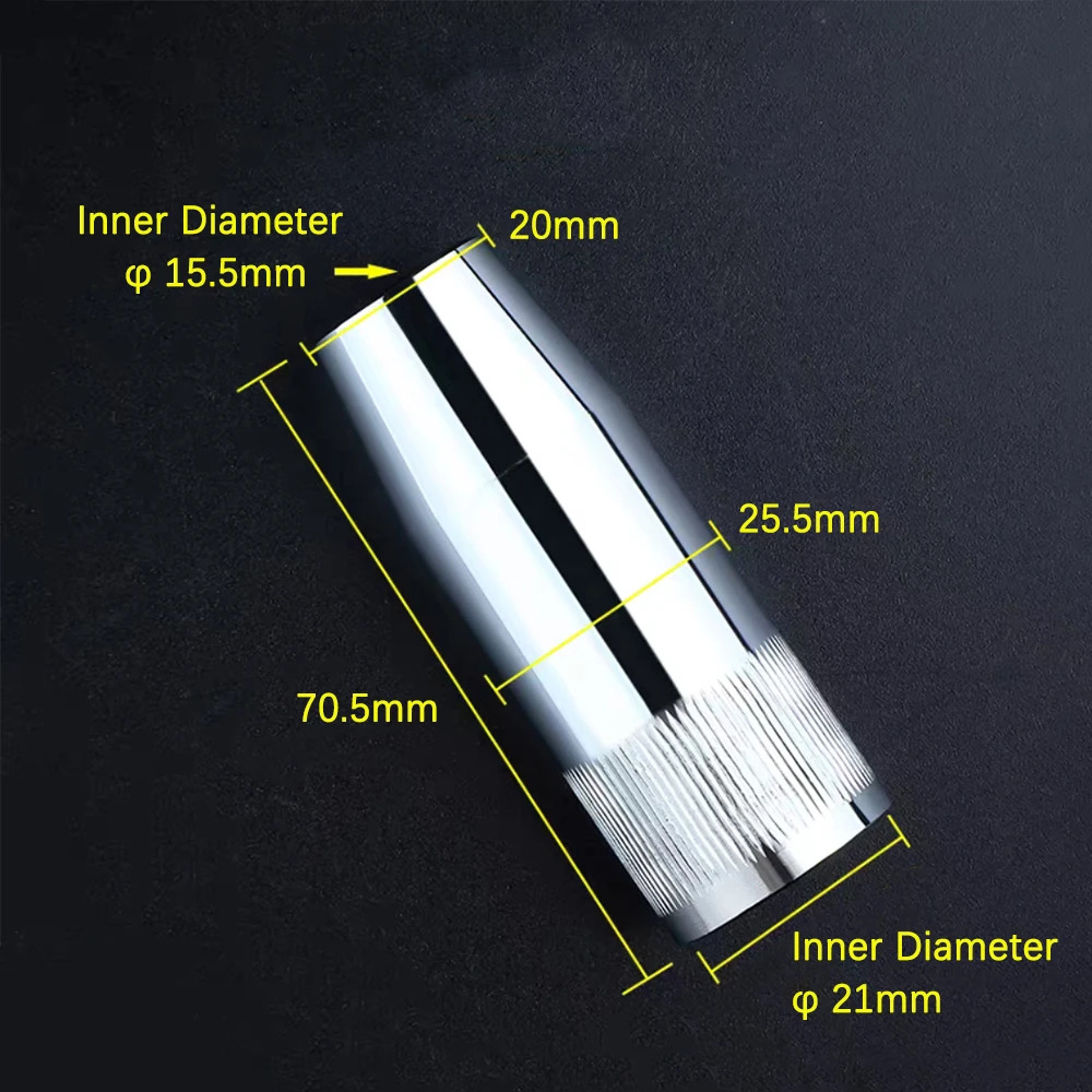 5 PCS Welding Torch Protective Nozzle Pure Copper Thick Conductive Nozzle Pulse 500A Air-Cooled Welding Robot Accessories