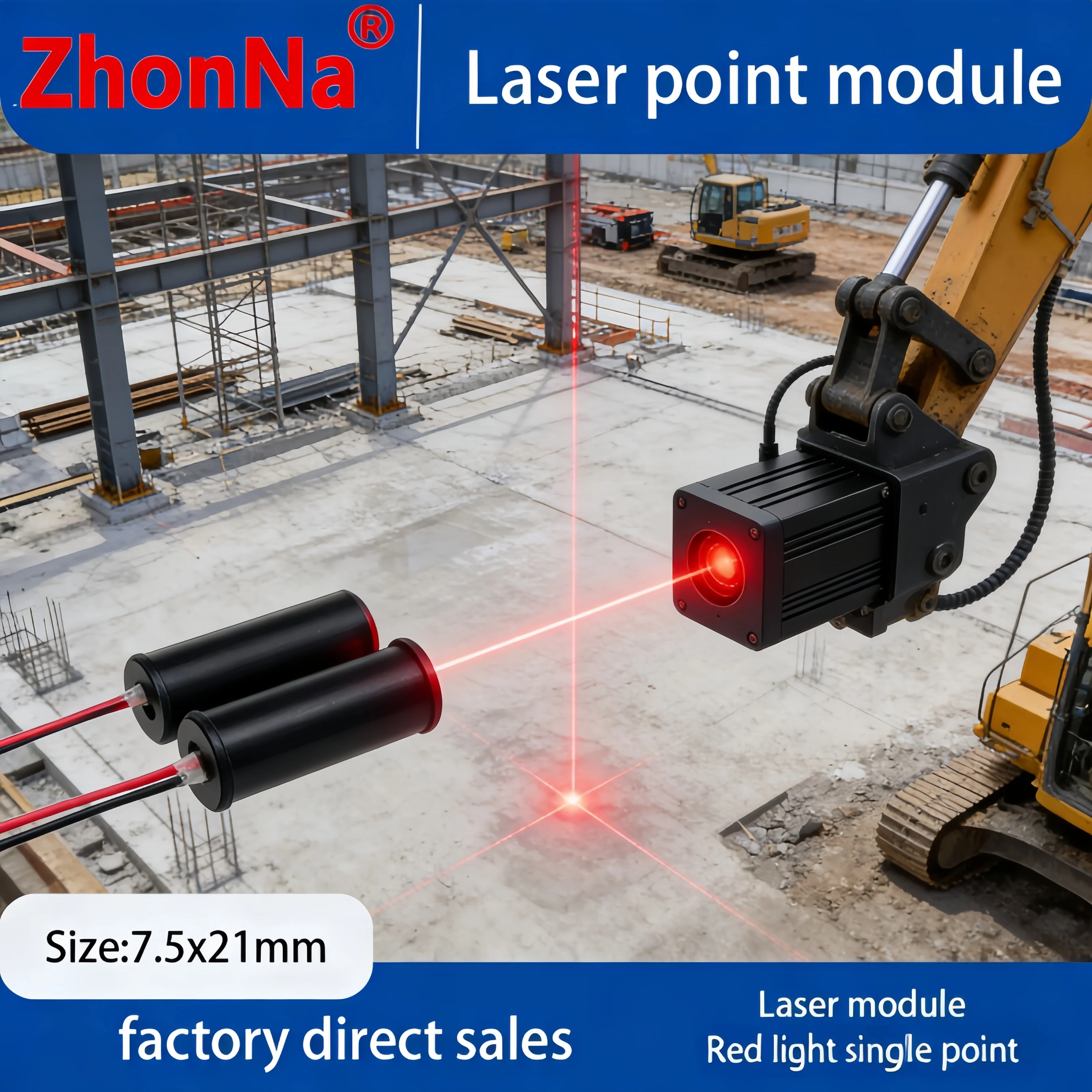 woodworking 635nm5  High Precision Red Point Laser Module, 7.5x21mm 3V/5V DC Industrial Photoelectric Light Source Customizab