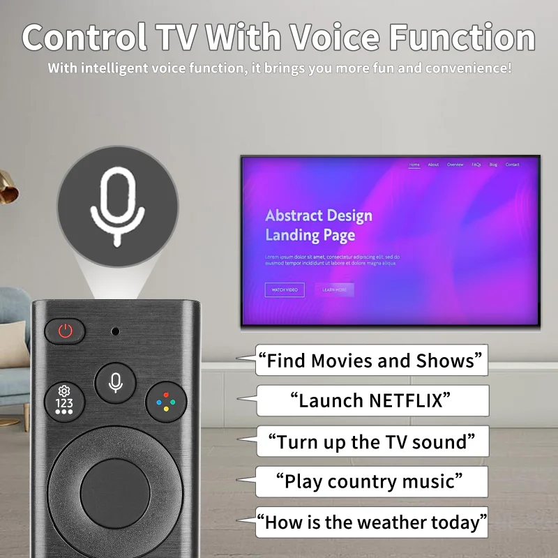 BN59-01386D For Samsung Voice Solar Remote Control Replacement With NETFLIX PrimeVideo Buttons, For Samsung Smart TV
