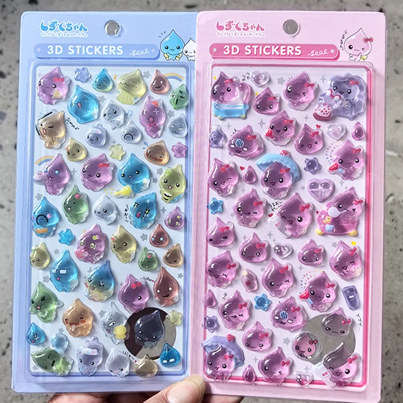 

1/6 шт. DIY маленькие 3D-наклейки в форме капли воды, кавайные блестящие стикеры-капли, декоративные маленькие подарки
