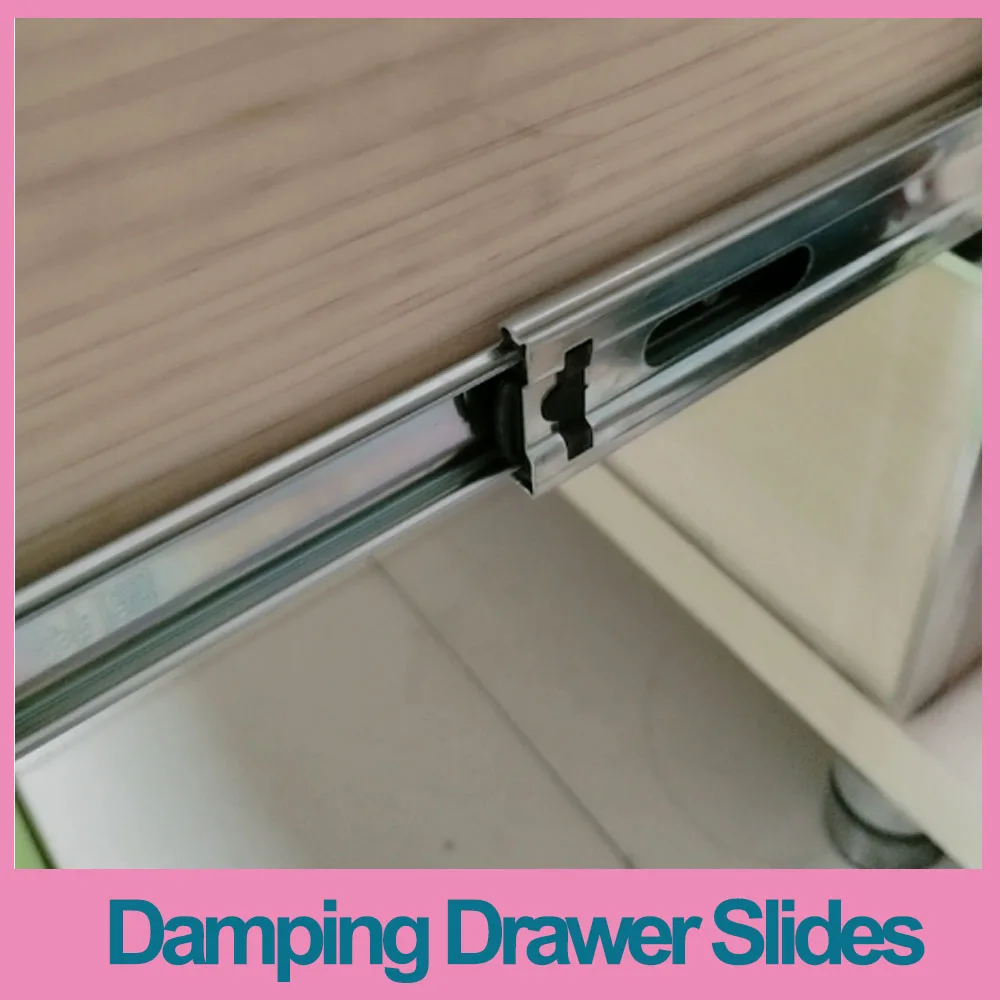 Stainless Steel Drawer Slides Soft Close Drawer Track Rail Sliding Three-Section Cabinet Furniture Hardware Fittings ﻿