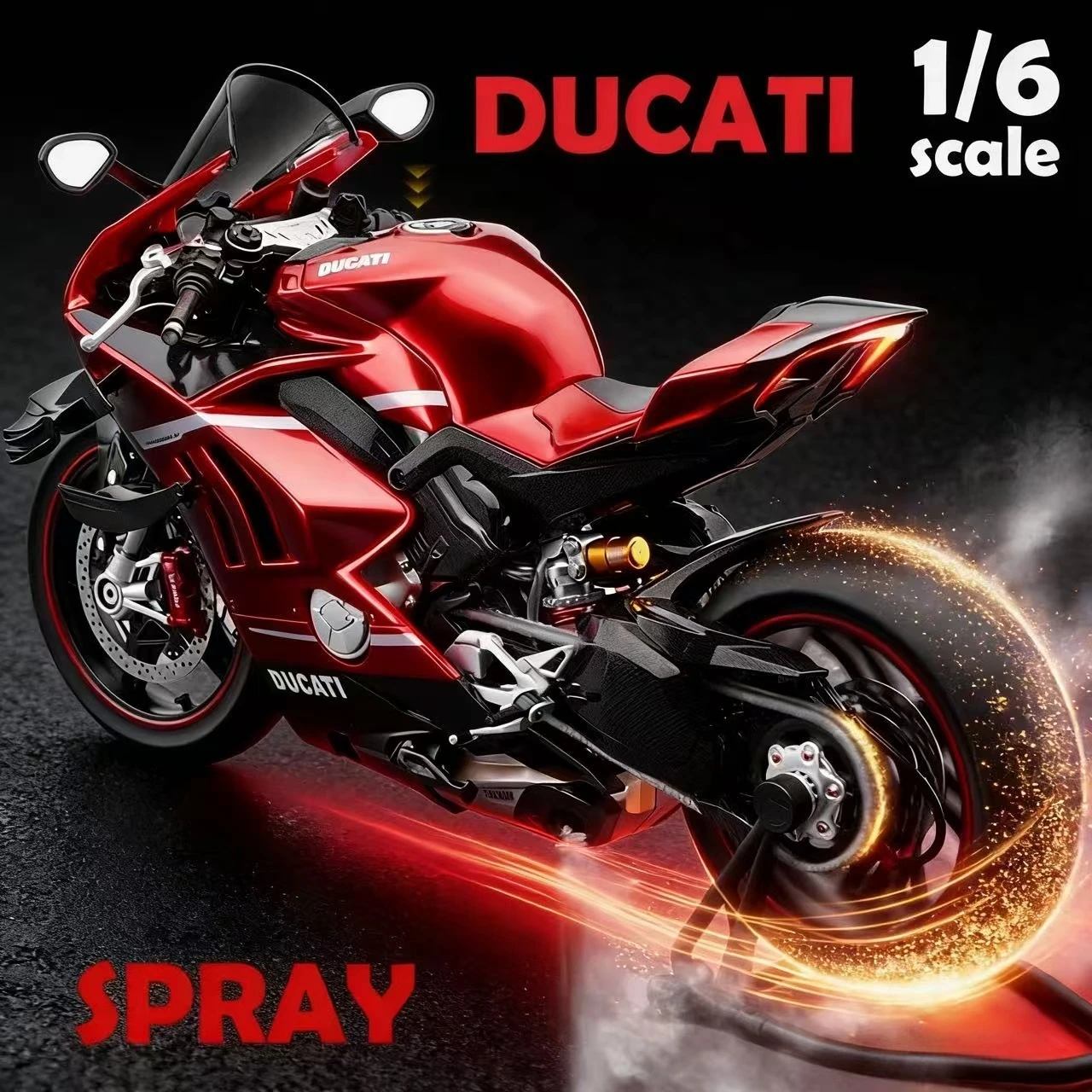 

Diecast Spray 1:6 Ducati V4 Motorcycle Alloy Model Collection Miniature Voiture Ornament Boyfriend Gift Home Decor Toy Vehicle