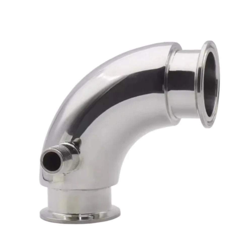 Clamp Φ51mm OD64mm Insulated Pipe ,SS304 Double-Layer  Insulated Elbow Pipe,Jacketed for Recirculating Hot Water/Steam