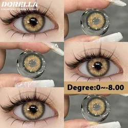 D'ORELLA 1pair Korean Lenses Color Contact Lenses for Eyes Colored Contacts with Degree Myopia Lenses Prescription Contact Lnes