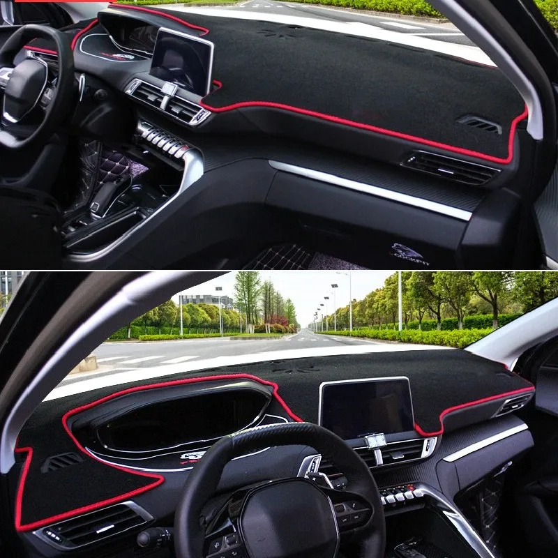 For Peugeot 3008 5008 GT Hybrid 2017-2026 Car Dashboard Cover Suede Sunshade Protector Anti-UV Dash Mat Non-slip Pad Accessories