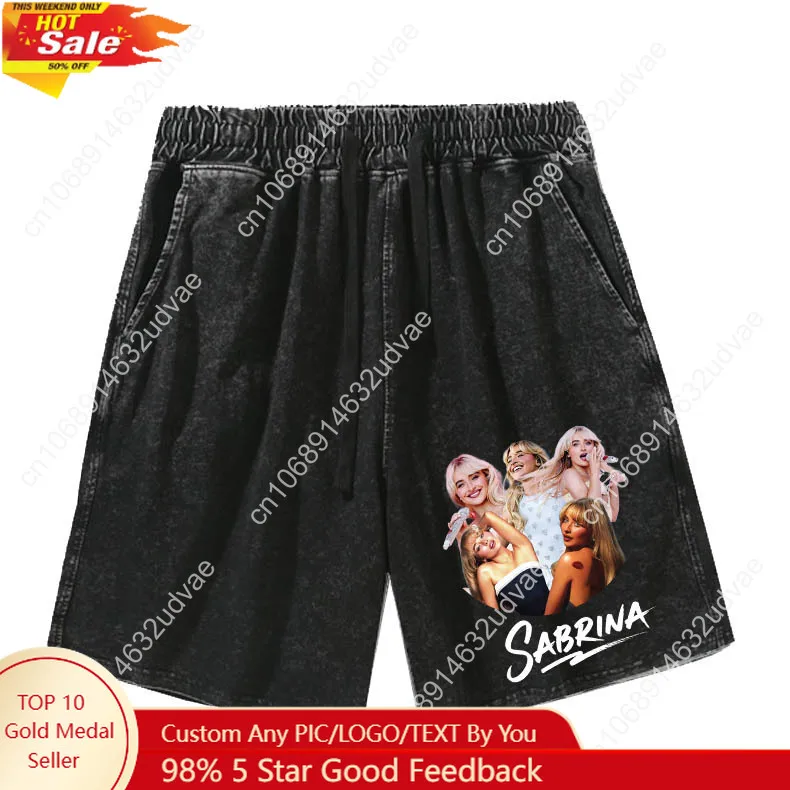 

Sabrina Carpenter Man Woman Teenager Retro Short Pants Vintage Cotton Elastic Soft Pop Singer Pattern Text Logo Customized Pant