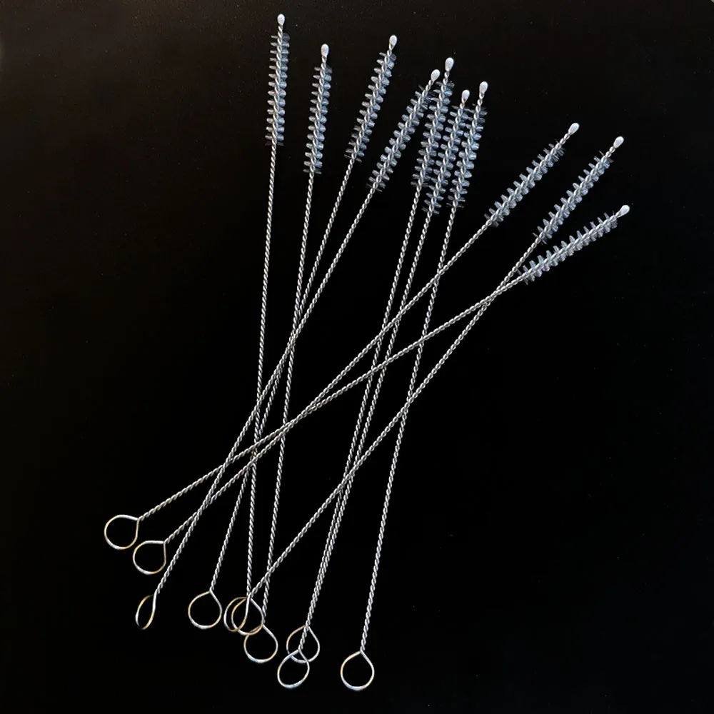 2/10/50PCS Drinking Straw Cleaning Brush Kit Straw Tube Pipe Cleaner Nylon Stainless Steel Long Handle Cleaning Brushes for Stra