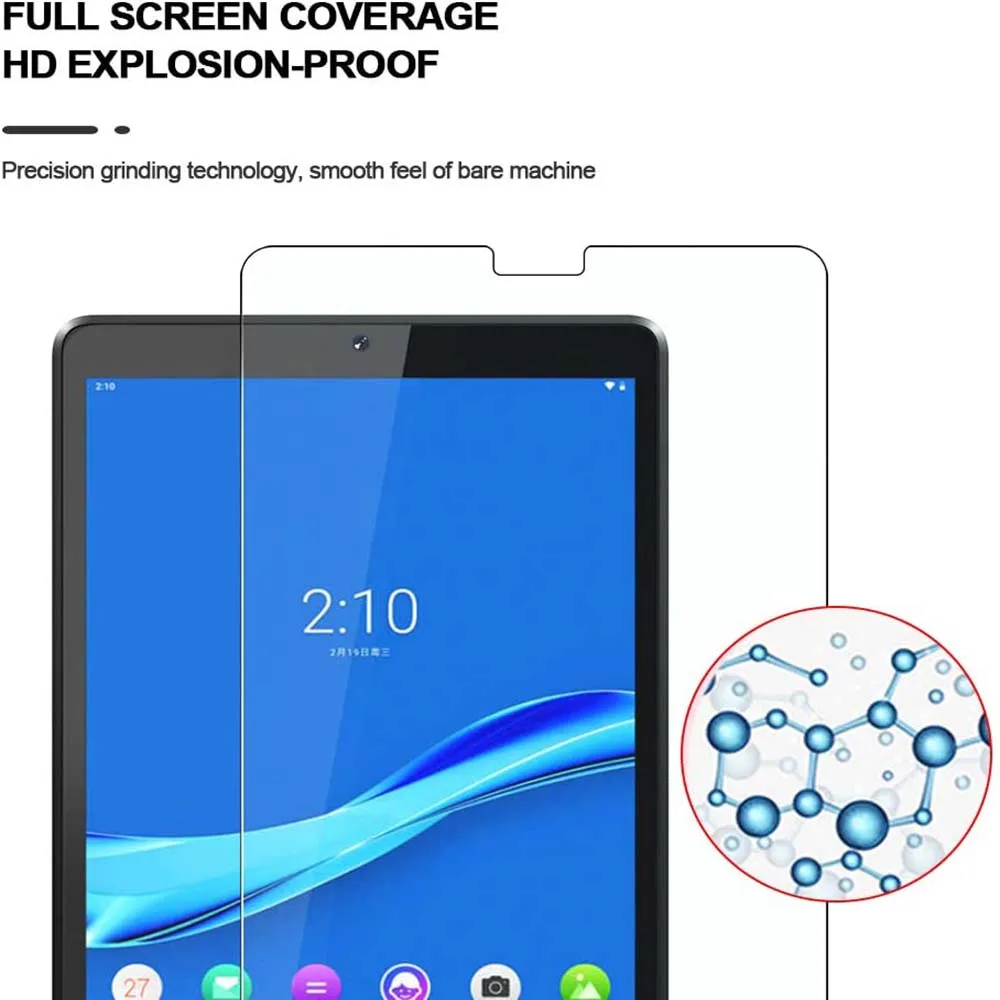 2Pcs Tempered Glass Film for Lenovo Tab E7/Tab E10/M7/Tab M8/Tab M10/Tab M10 FHD PLUS Tablet Full Screen Glass Protective Film