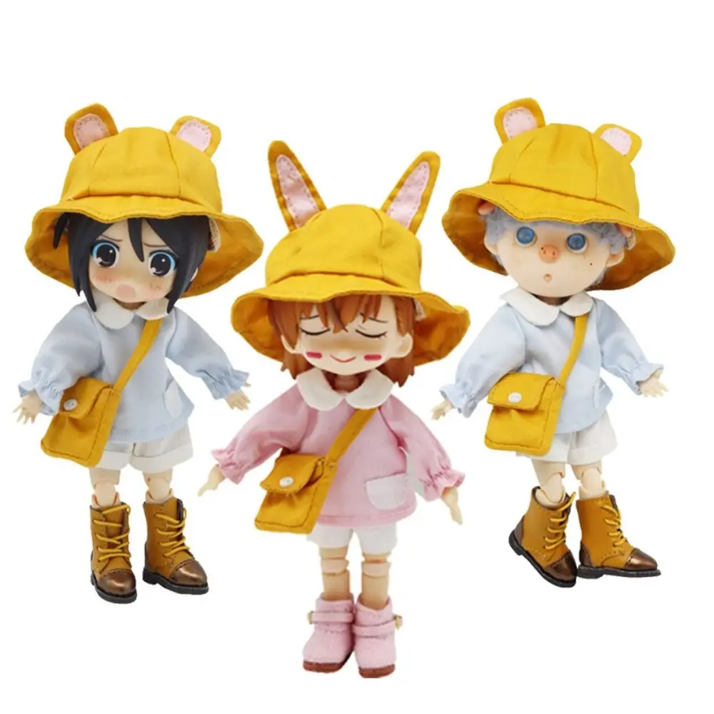 

Kindergarten Ob11 Doll Clothes Fisherman Hat Casual Wear Obitsu11 School Uniform Rabbit Bear Ears Dress Up BJD Doll Outfit