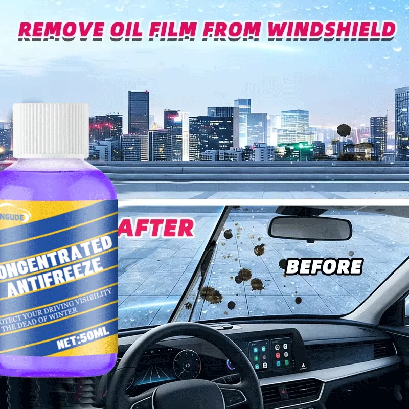 Concentrated Windshield Washer Fluid Deep Cleaning Oil Film Remover for Car Windscreen Improve Driving Visibility 50ml