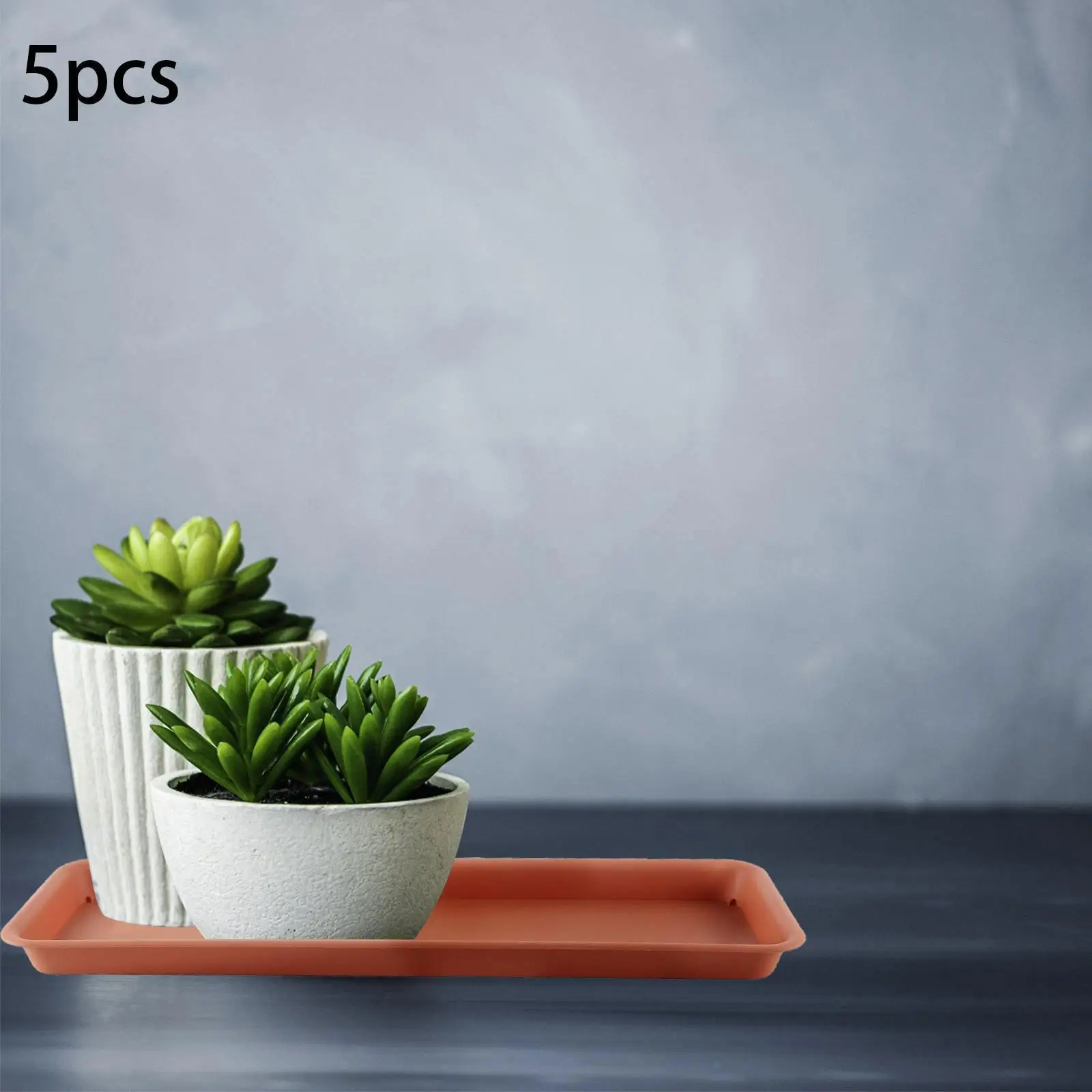 5Pcs Planter Saucer Trays Multifunction Easy to Clean Plant Drip Trays for Office Bedroom Shelf Indoor Outdoor Living Room