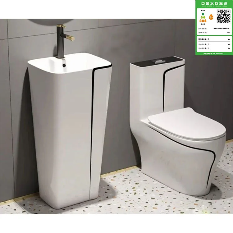 

Hot-selling Models In The South American Market, Large Column Basin, Cheongsam, Gold Open-air Balcony, Bathroom, Integrated Colu