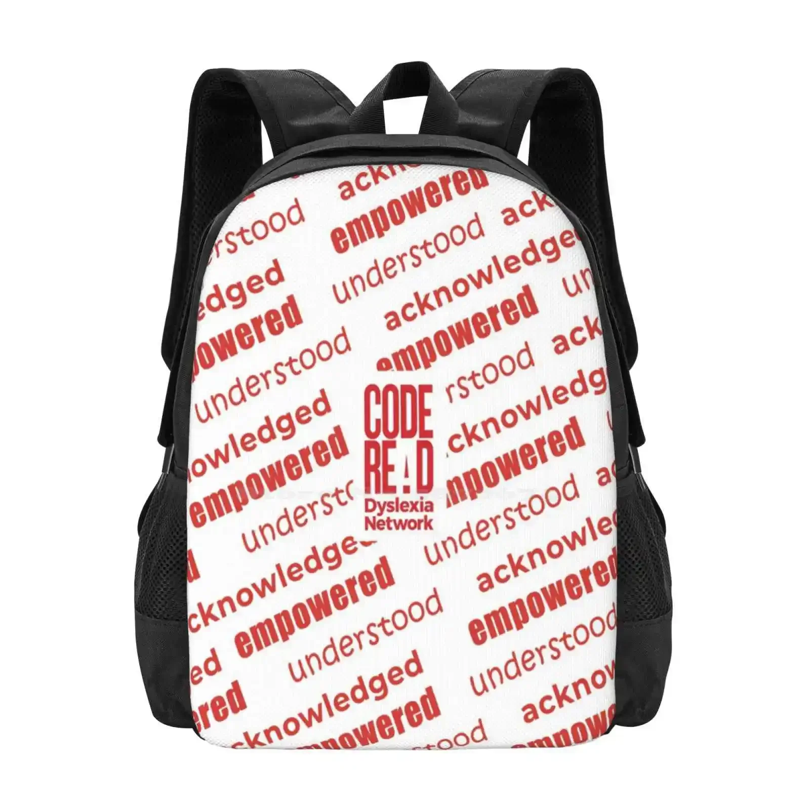 Understood Empowered Acknowledged Pattern Design Laptop Travel School Bags Understood Empowered Acknowledged Coderead Black